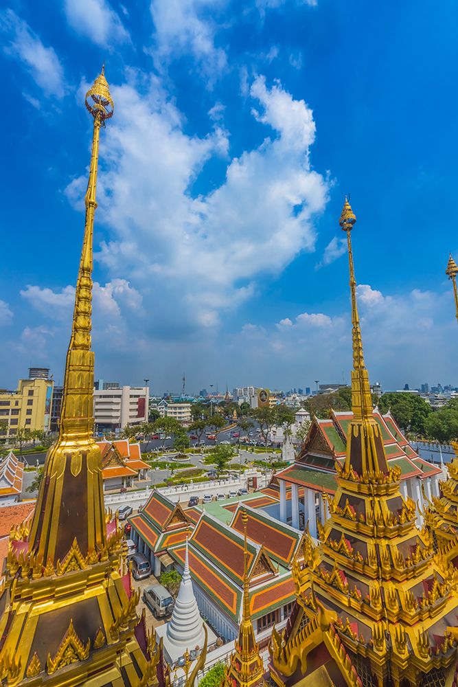 Spires Temple Loha Prasat, Wat Ratchanatdaram, Worawihan, Bangkok, Thailand.